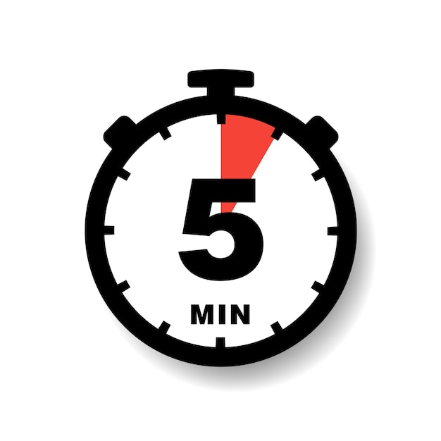 5 Minutes Clock Quick Number Icon 5min Time Vector Im - vrogue.co